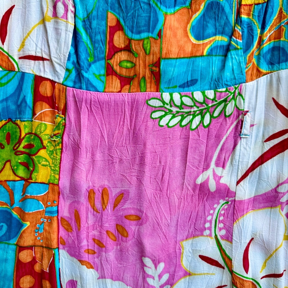 Jam World Tropical Patchwork Floral Sundress Ruff… - image 6